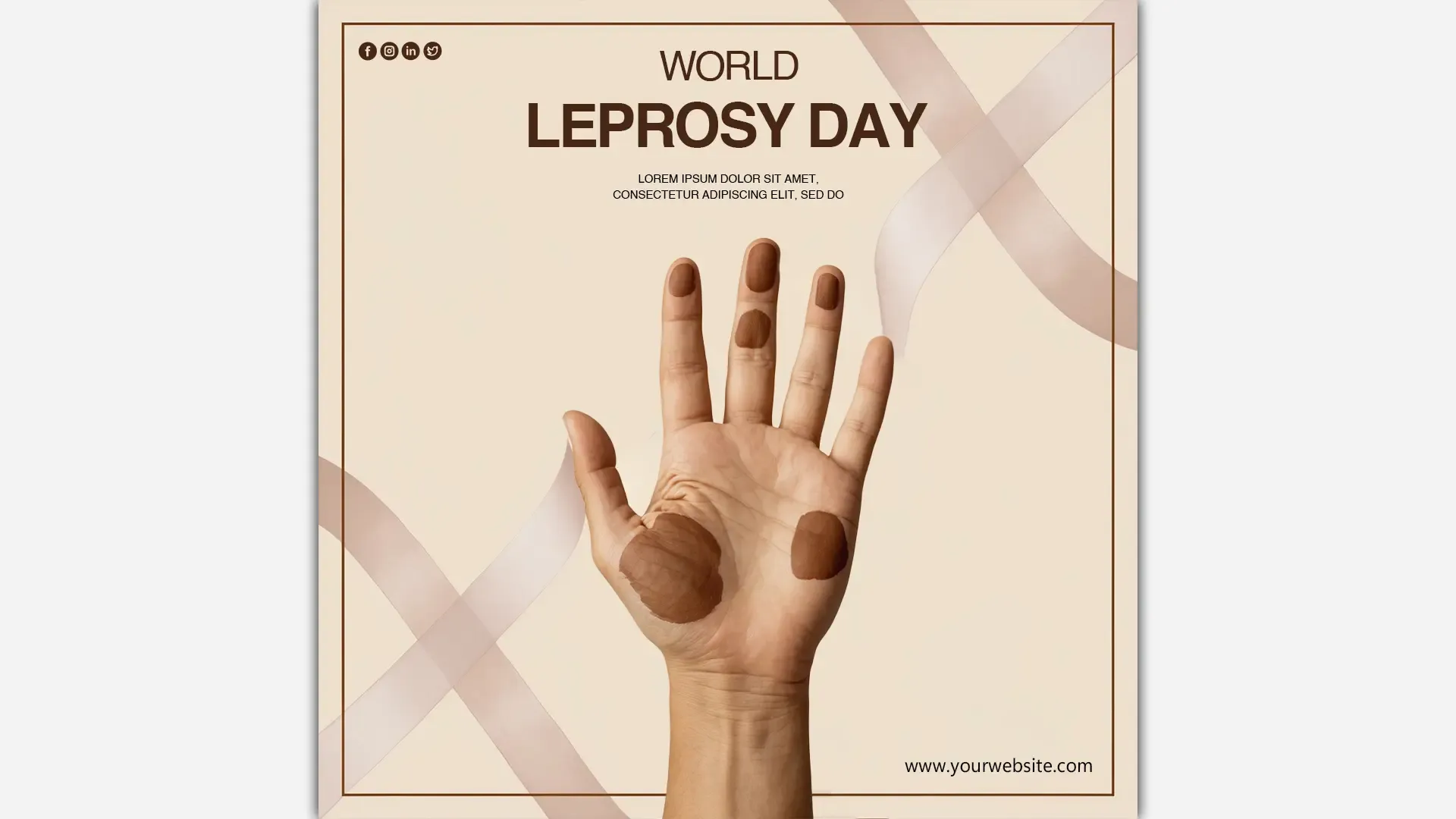 Honoring World Leprosy Day with a Powerful Hand Instagram Post PSD image